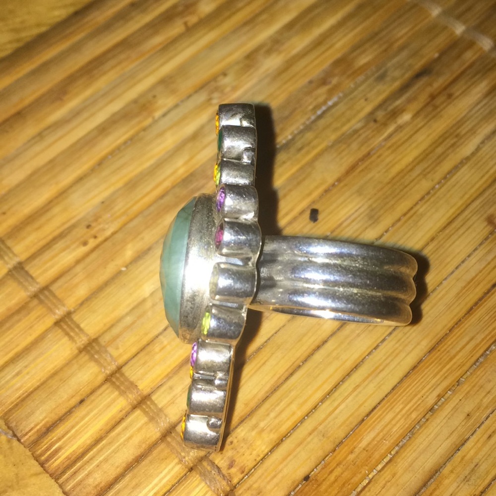 Gorgeous multi gemstone sterling silver ring - Picture 2 of 7